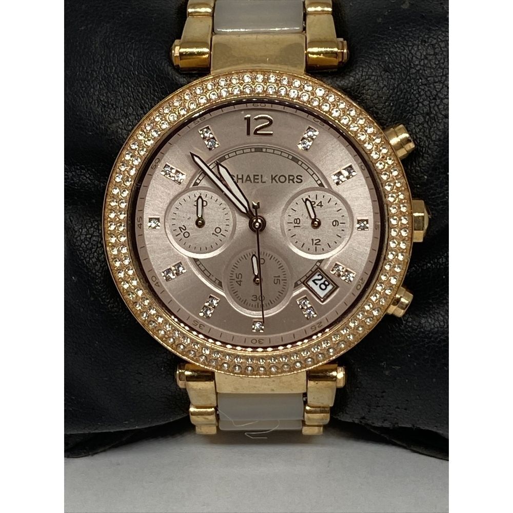 Michael Kors Parker MK5896 Womens Stainless Steel Analog Dial Quartz Watch XWO3 - Picture 2 of 12